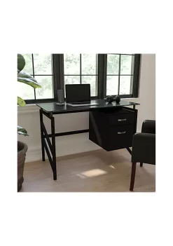 Brand new ❤️ Glass Desk with Two Drawer Pedestal by Belnick 🛒