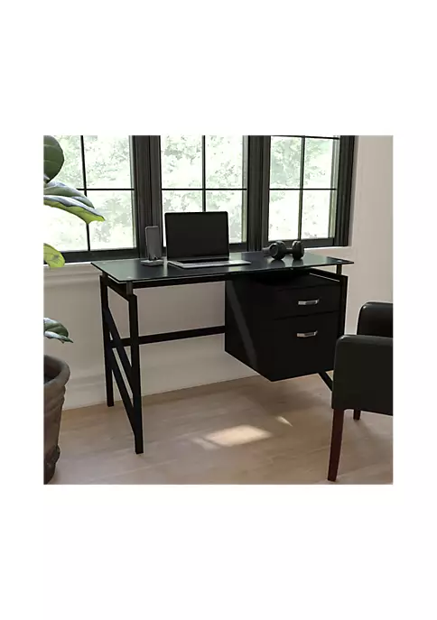Brand new β€οΈ Glass Desk with Two Drawer Pedestal by Belnick π 2 Brand new β€οΈ Glass Desk with Two Drawer Pedestal by Belnick π - Image 2