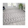 Top 10 👏 Geometric Bohemian Low Pile Rug - 8' x 10' - Ivory/Gray Polyester by Belnick 👍