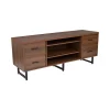 Outlet 🔥 Lincoln Collection TV Stand in Rustic Wood Grain Finish by Belnick 🧨