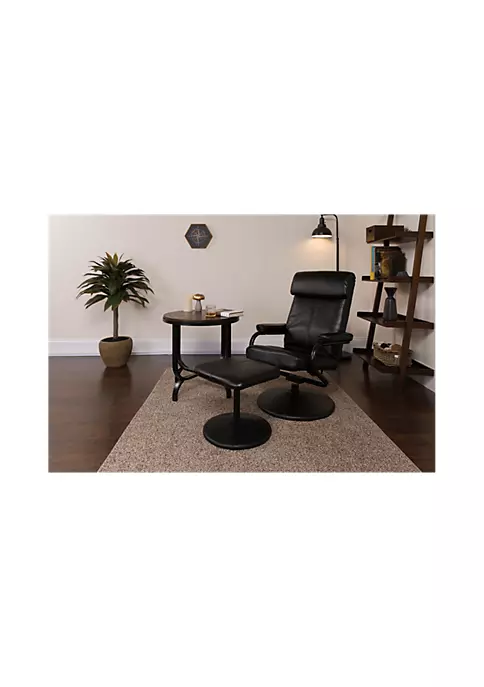 Brand new π― Contemporary Multi-Position Headrest Recliner and Ottoman with Wrapped Base in Black LeatherSoft by Belnick π₯ 1 Brand new π― Contemporary Multi-Position Headrest Recliner and Ottoman with Wrapped Base in Black LeatherSoft by Belnick π₯