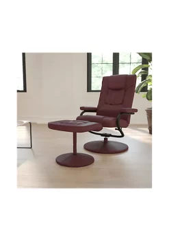 Flash Sale 🎉 Contemporary Multi-Position Recliner and Ottoman with Wrapped Base by Belnick 👏