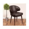 Best Pirce 🔔 Comfort Back Series Brown LeatherSoft Side Reception Chair with Walnut Legs by Belnick 🔔