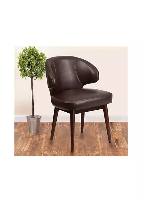 Best Pirce 🔔 Comfort Back Series Brown LeatherSoft Side Reception Chair with Walnut Legs by Belnick 🔔 2 Best Pirce 🔔 Comfort Back Series Brown LeatherSoft Side Reception Chair with Walnut Legs by Belnick 🔔 - Image 2