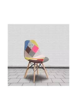 Outlet β¨ 2 Pack Elon Series Milan Patchwork Fabric Chair with Wooden Legs by Belnick π