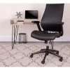 Outlet 🔥 High Back Black LeatherSoft Executive Swivel Office Chair with Molded Foam Seat and Adjustable Arms by Belnick ✔️
