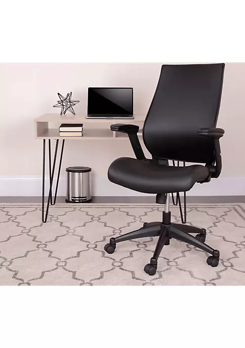 Outlet 🔥 High Back Black LeatherSoft Executive Swivel Office Chair with Molded Foam Seat and Adjustable Arms by Belnick ✔️ 2 Outlet 🔥 High Back Black LeatherSoft Executive Swivel Office Chair with Molded Foam Seat and Adjustable Arms by Belnick ✔️ - Image 2
