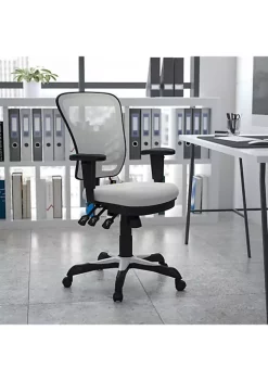 Cheap 🤩 Mid-Back White Mesh Multifunction Executive Swivel Ergonomic Office Chair with Adjustable Arms by Belnick 💯