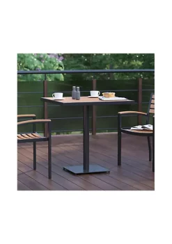 Best deal 🛒 Outdoor Patio Bistro Dining Table with Faux Teak Poly Slats 30" Square by Belnick 😍