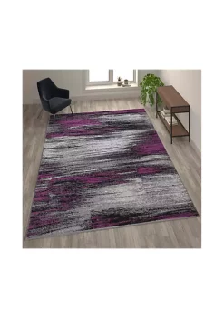 Buy ❤️ Rylan Collection Purple Scraped Design Area Rug - Olefin Rug with Jute Backing - Living Room, Bedroom, Entryway by Belnick ⌛