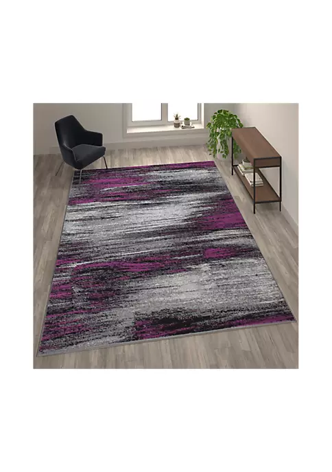 Buy ❤️ Rylan Collection Purple Scraped Design Area Rug - Olefin Rug with Jute Backing - Living Room, Bedroom, Entryway by Belnick ⌛ 2 Buy ❤️ Rylan Collection Purple Scraped Design Area Rug - Olefin Rug with Jute Backing - Living Room, Bedroom, Entryway by Belnick ⌛ - Image 2