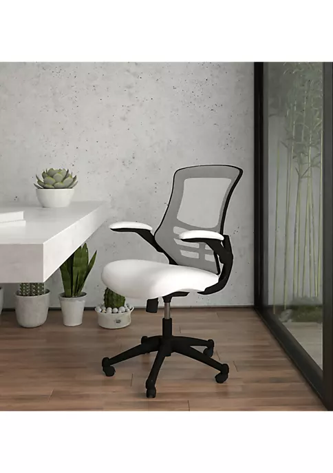 Budget π― Mid-Back White Mesh Swivel Ergonomic Task Office Chair with Flip-Up Arms by Belnick π 1 Budget π― Mid-Back White Mesh Swivel Ergonomic Task Office Chair with Flip-Up Arms by Belnick π