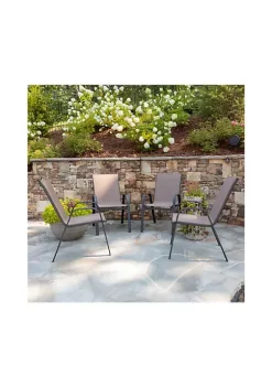 Top 10 🤩 4 Pack Brazos Series Brown Outdoor Stack Chair with Flex Comfort Material and Metal Frame by Belnick 🧨