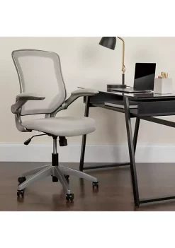 Wholesale 💯 Mid-Back Gray Mesh Swivel Ergonomic Task Office Chair with Gray Frame and Flip-Up Arms by Belnick 🛒