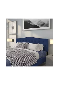 New 🥰 Cambridge Tufted Upholstered King Size Headboard in Navy Fabric by Belnick 💯