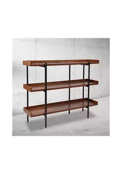 Flash Sale π€© Mayfair 3 Shelf 35"H Storage Display Unit Bookcase with Black Metal Frame in Rustic Wood Grain Finish - JN2542B3GG by Belnick π