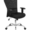 Outlet 🥰 Mid-Back Mesh Contemporary Swivel Task Office Chair with Chrome Base and Adjustable Arms by Belnick 😀