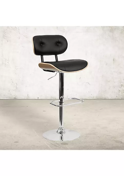 Coupon π Beech Bentwood Adjustable Height Barstool with Button Tufted Black Vinyl Seat by Belnick π 2 Coupon π Beech Bentwood Adjustable Height Barstool with Button Tufted Black Vinyl Seat by Belnick π - Image 2