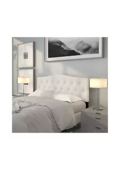 Best deal ⭐ Cambridge Tufted Upholstered Queen Size Headboard in White Fabric by Belnick 💯