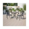 Top 10 🤩 28'' Round Glass Metal Table with Gray Rattan Edging and 2 Gray Rattan Stack Chairs by Belnick 💯