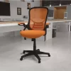 Best Sale 👏 High Back Orange Mesh Ergonomic Swivel Office Chair with Black Frame and Flip-up Arms by Belnick 👍