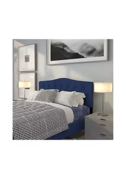 Best Sale 🎁 Cambridge Tufted Upholstered Queen Size Headboard in Navy Fabric by Belnick 🥰