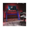 Best Sale 🥰 Blue Gaming Ergonomic Desk with Cup Holder and Headphone Hook by Belnick 🤩