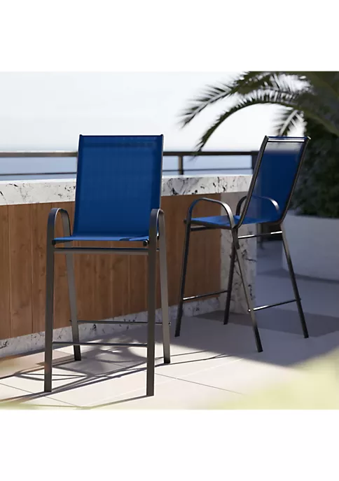 Flash Sale π 2 Pack Brazos Series Navy Outdoor Barstools with Flex Comfort Material and Metal Frame by Belnick βοΈ 1 Flash Sale π 2 Pack Brazos Series Navy Outdoor Barstools with Flex Comfort Material and Metal Frame by Belnick βοΈ