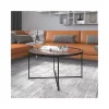 Outlet 🌟 Greenwich Collection Coffee Table - Modern Clear Glass Accent Table with Crisscross Matte Black Frame by Belnick 🎉