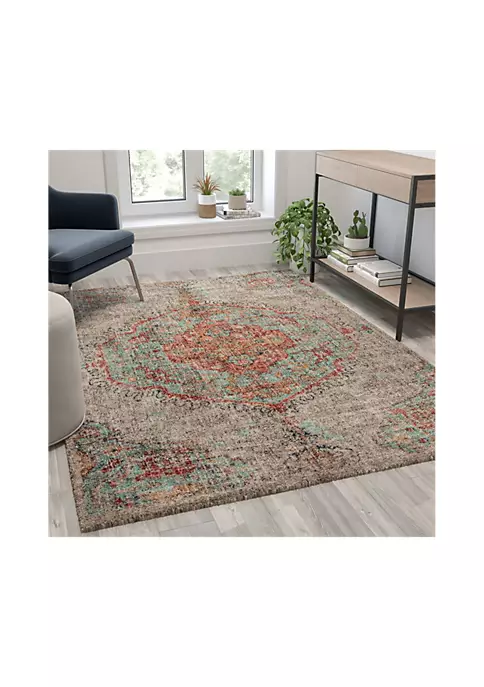 Buy ๐ Distressed Medallion Area Rug - 5' x 7' - Gray Multi Polyester by Belnick ๐คฉ 2 Buy ๐ Distressed Medallion Area Rug - 5' x 7' - Gray Multi Polyester by Belnick ๐คฉ - Image 2