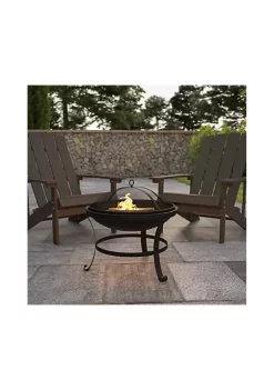 Budget 😉 22" Round Wood Burning Firepit with Mesh Spark Screen and Poker by Belnick ❤️