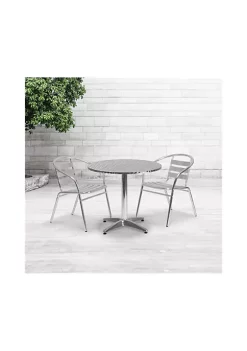 Cheapest 🔥 31.5'' Round Aluminum Indoor Outdoor Table with Base by Belnick 🛒