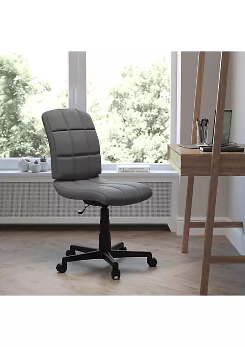 Promo 😀 Mid-Back Gray Quilted Vinyl Swivel Task Office Chair by Belnick 🎁 2 Promo 😀 Mid-Back Gray Quilted Vinyl Swivel Task Office Chair by Belnick 🎁 - Image 2