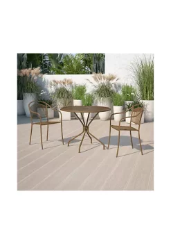 Flash Sale 🎁 Round Indoor Outdoor Steel Patio Table with Umbrella Hole by Belnick 🌟 -Belnick Sales Shop Belk 1218