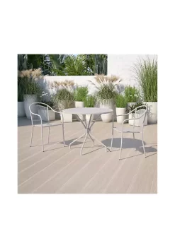 Flash Sale 🎁 Round Indoor Outdoor Steel Patio Table with Umbrella Hole by Belnick 🌟 -Belnick Sales Shop Belk 1219