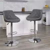 Flash Sale 💯 Contemporary Gray Vinyl Bucket Seat Adjustable Height Barstool with Chrome Base by Belnick 🔔