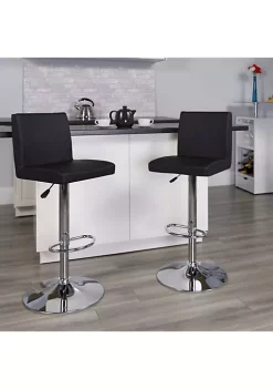 Cheapest π― Contemporary Black Vinyl Adjustable Height Barstool with Panel Back and Chrome Base by Belnick π