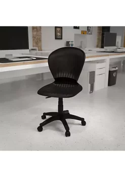 Flash Sale π Mid-Back Black Plastic Swivel Task Office Chair by Belnick π€©