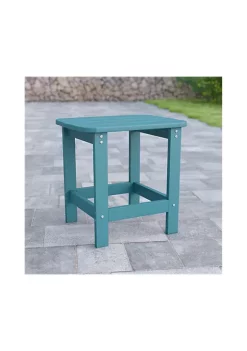 Deals 😉 Charlestown All Weather Poly Resin Wood Adirondack Side Table in Teal by Belnick 😍