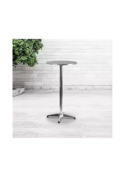 Discount 😍 23.25" Round Aluminum Indoor Outdoor Bar Height Table with Flip Up Table by Belnick 🥰