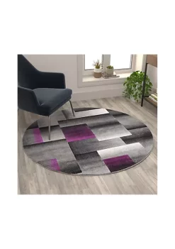 Budget ✔️ Elio Collection Round Blocked Area Rug - Olefin Rug with Jute Backing - Entryway, Living Room, or Bedroom by Belnick 🥰