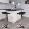 Best reviews of 😀 Contemporary Black Vinyl Adjustable Height Barstool with Solid Wave Seat and Chrome Base by Belnick 😀