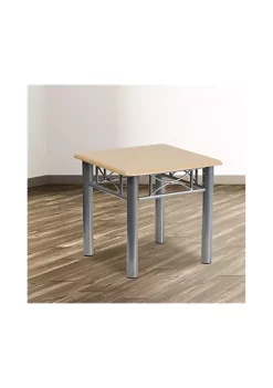 Deals 🛒 Natural Laminate End Table with Silver Steel Frame by Belnick 😉
