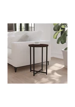Cheapest π Hampstead Collection End Table - Modern Walnut Finish Accent Table with Crisscross Matte Black Frame by Belnick π₯