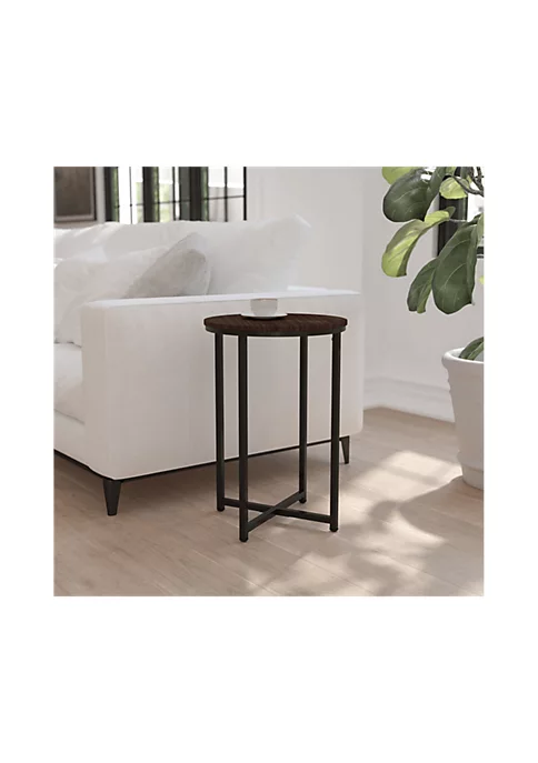 Cheapest π Hampstead Collection End Table - Modern Walnut Finish Accent Table with Crisscross Matte Black Frame by Belnick π₯ 2 Cheapest π Hampstead Collection End Table - Modern Walnut Finish Accent Table with Crisscross Matte Black Frame by Belnick π₯ - Image 2