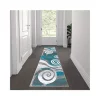 Hot Sale 🔔 Cirrus Collection Turquoise Swirl Patterned Olefin Area Rug with Jute Backing for Entryway, Living Room, Bedroom by Belnick ⌛