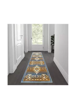 Best Pirce π Lodi Collection Southwestern Blue Area Rug - Olefin Rug with Jute Backing for Hallway, Entryway, Bedroom, Living Room by Belnick π