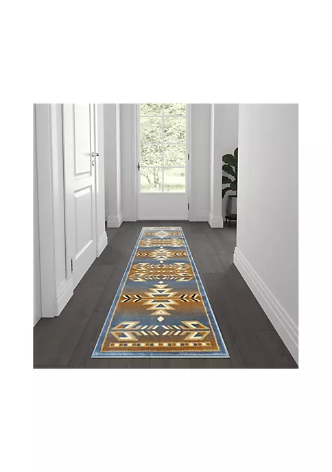 Best Pirce π Lodi Collection Southwestern Blue Area Rug - Olefin Rug with Jute Backing for Hallway, Entryway, Bedroom, Living Room by Belnick π 1 Best Pirce π Lodi Collection Southwestern Blue Area Rug - Olefin Rug with Jute Backing for Hallway, Entryway, Bedroom, Living Room by Belnick π