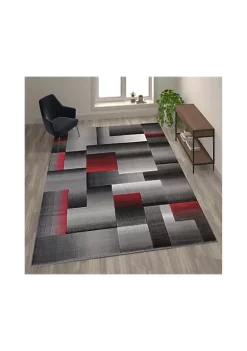 Flash Sale 🤩 Elio Collection Red Color Blocked Area Rug - Olefin Rug with Jute Backing - Entryway, Living Room, or Bedroom by Belnick ⌛