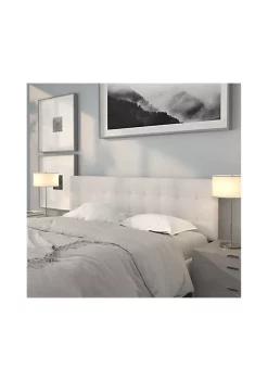 Buy ⌛ Lennox Tufted Upholstered King Size Headboard in White Vinyl by Belnick 🧨